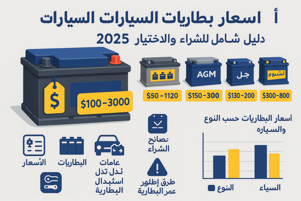 كم سعر بطارية السيارة